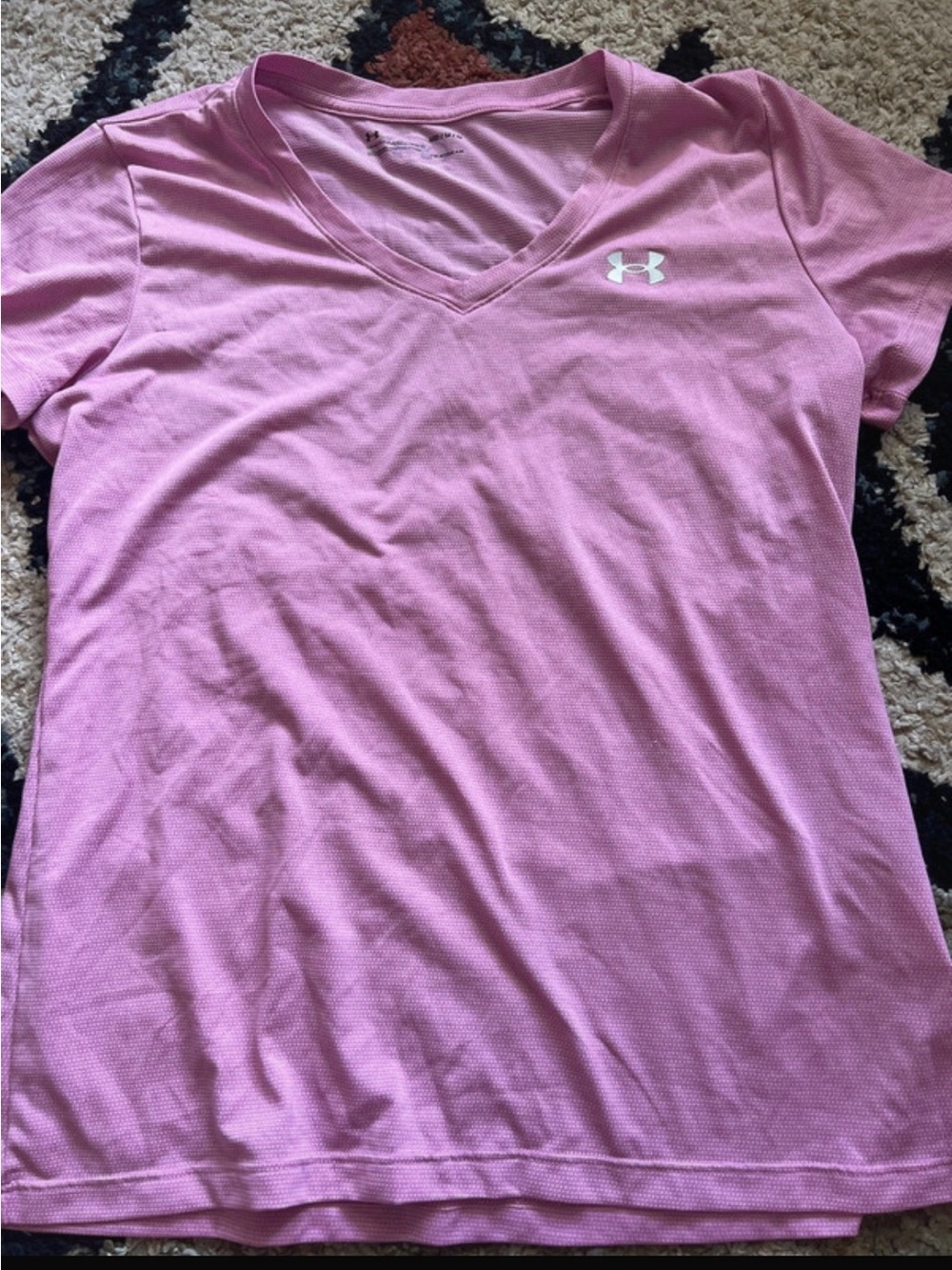 Under Armour Pink V-Neck Short Sleeve Performance Tee